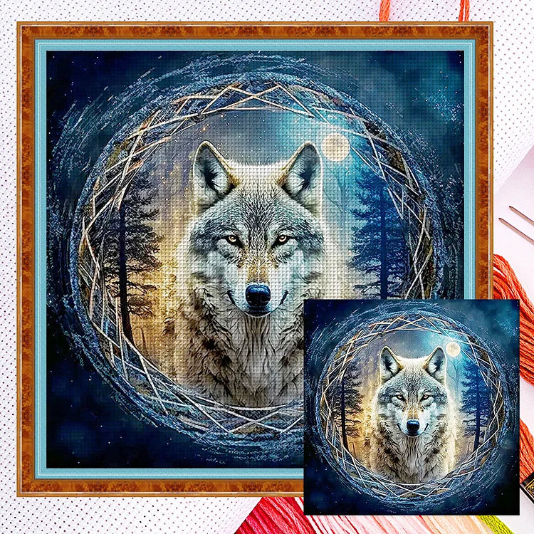 『YiShu』Wolves - 11CT Counted Eco-Friendly Cotton Thread Cross Stitch(40*40cm)