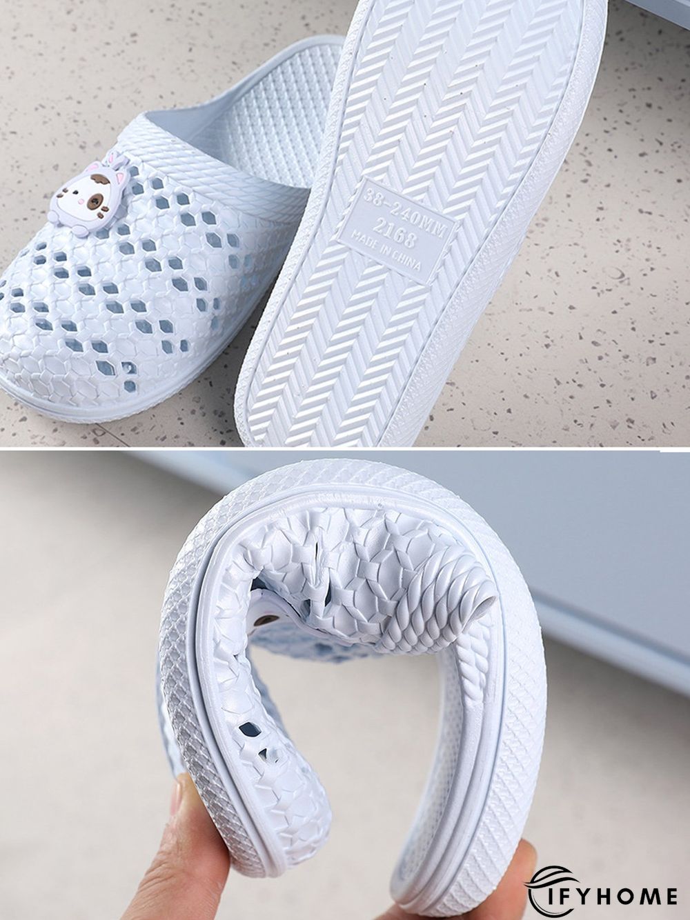 Casual Cartoon Cat Hollow out Bathroom Slippers | IFYHOME