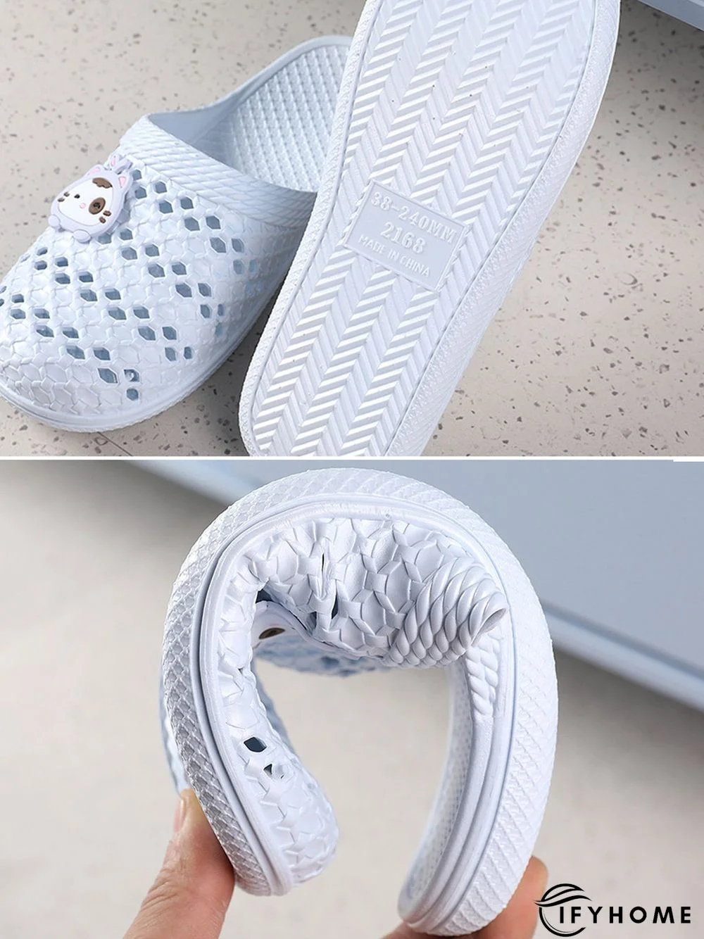 Casual Cartoon Cat Hollow out Bathroom Slippers | IFYHOME