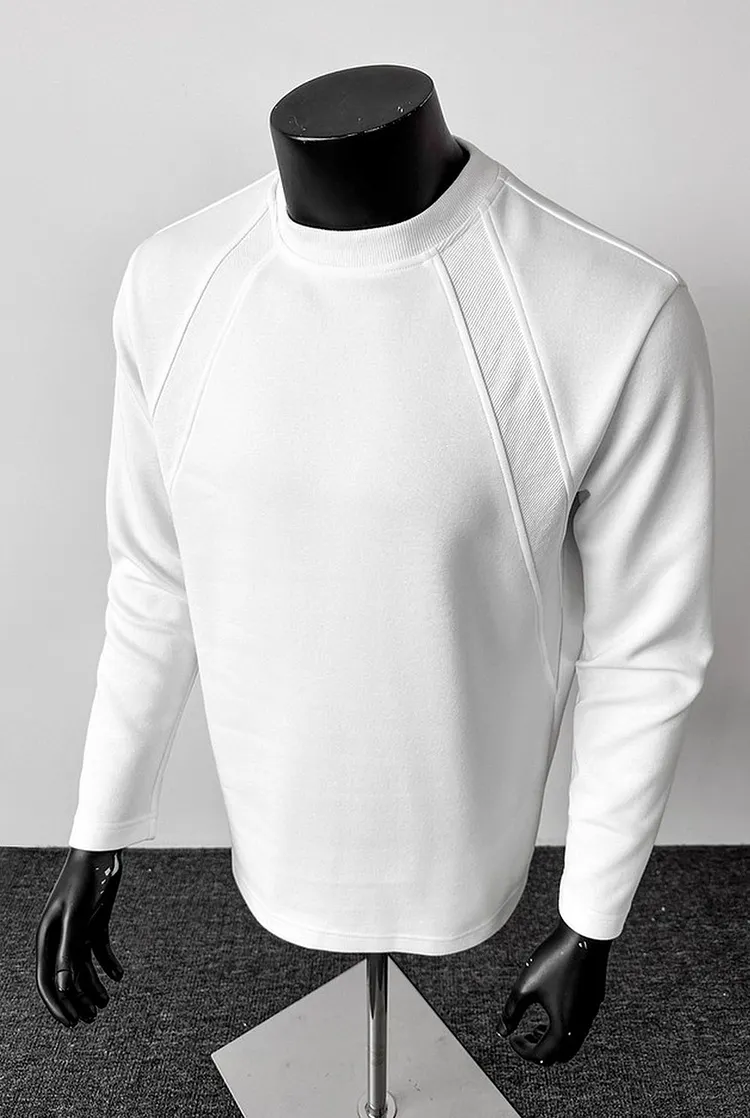 Relaxed Fit Crewneck Sweater in Knit Fabric for Men