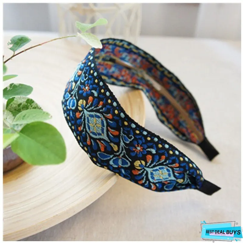 National Embroidery Fabric Hairband Headband