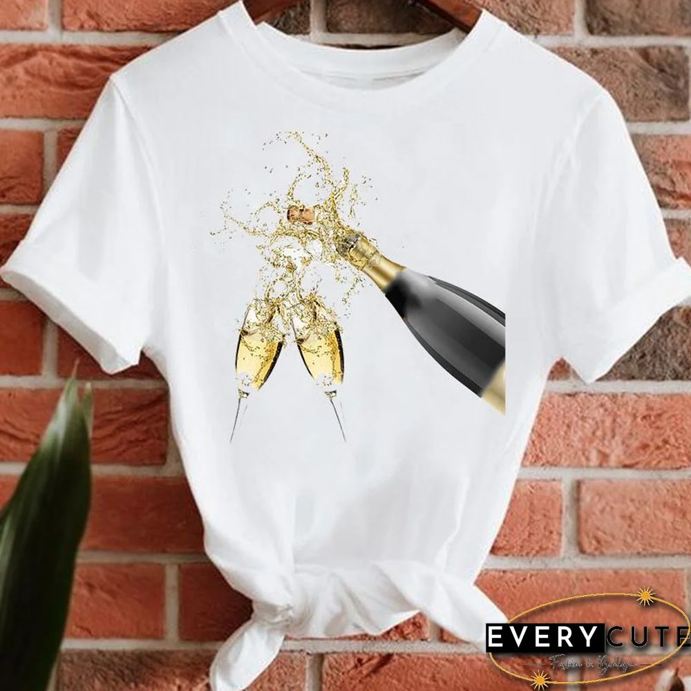 Women Lady Short Sleeve T-Shirts Print Tee Fashion Summer Clothes Female Style New 90S Trend Tshirt Top Graphic T-Shirt