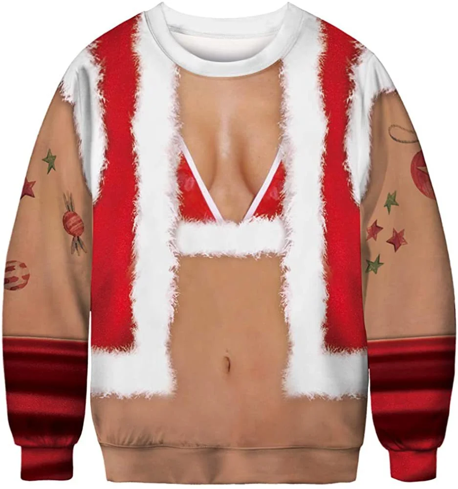 Unisex 3D Fun Spoof Printed Christmas Sweatshirt / DarkAcademias /Darkacademias