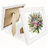 5D DIY Partial Special Shaped Drill Diamond Painting Kit Flower Decor With Frame Kit 18x18cm