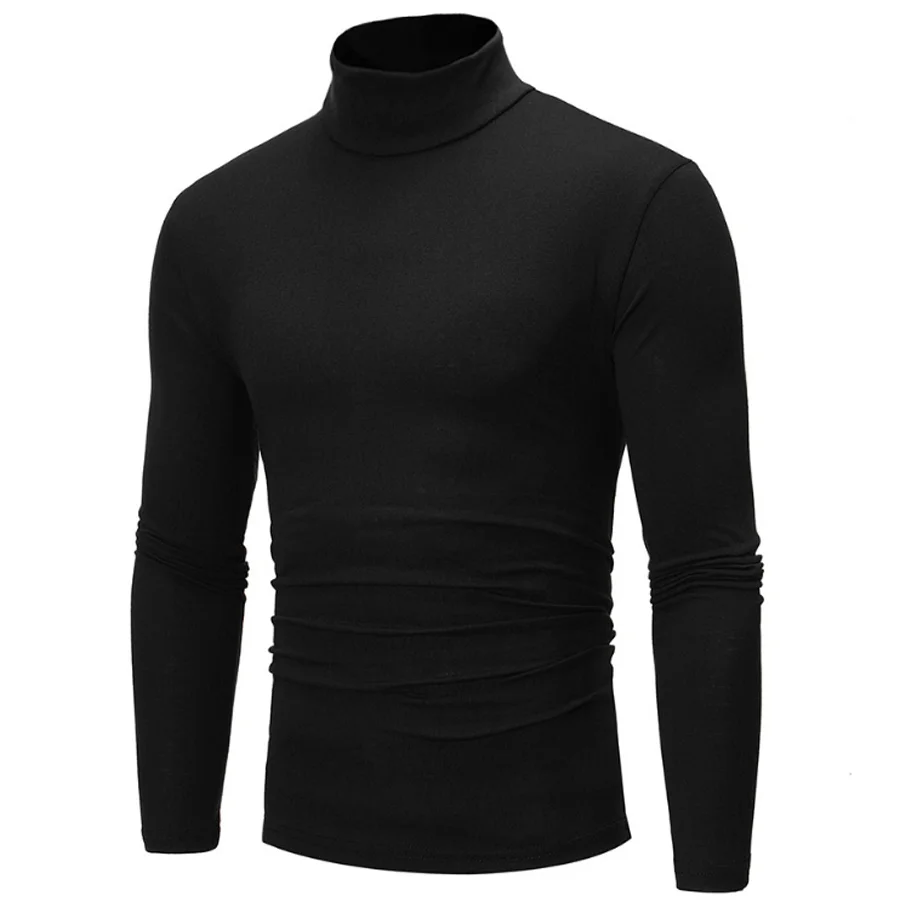 Fashion High Collar Mens Casual T-shirt-inspireuse