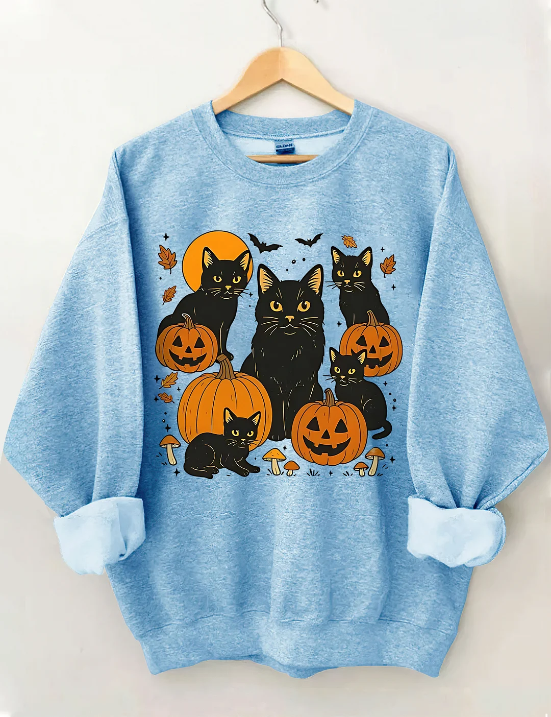 Halloween Cat And Pumpkin Sweatshirt