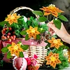 8Pcs 3D Orange Artificial Flowers DIY Desktop Diamond Art Kit