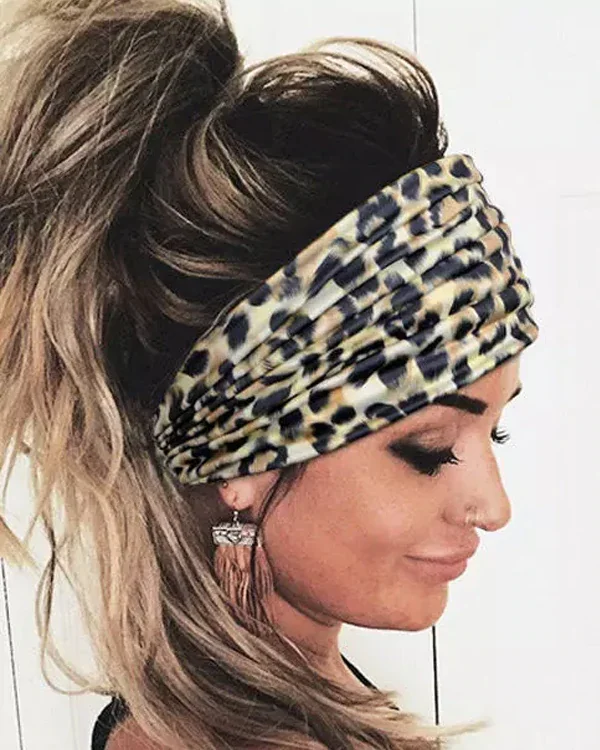 Leopard Wide Yoga Headband