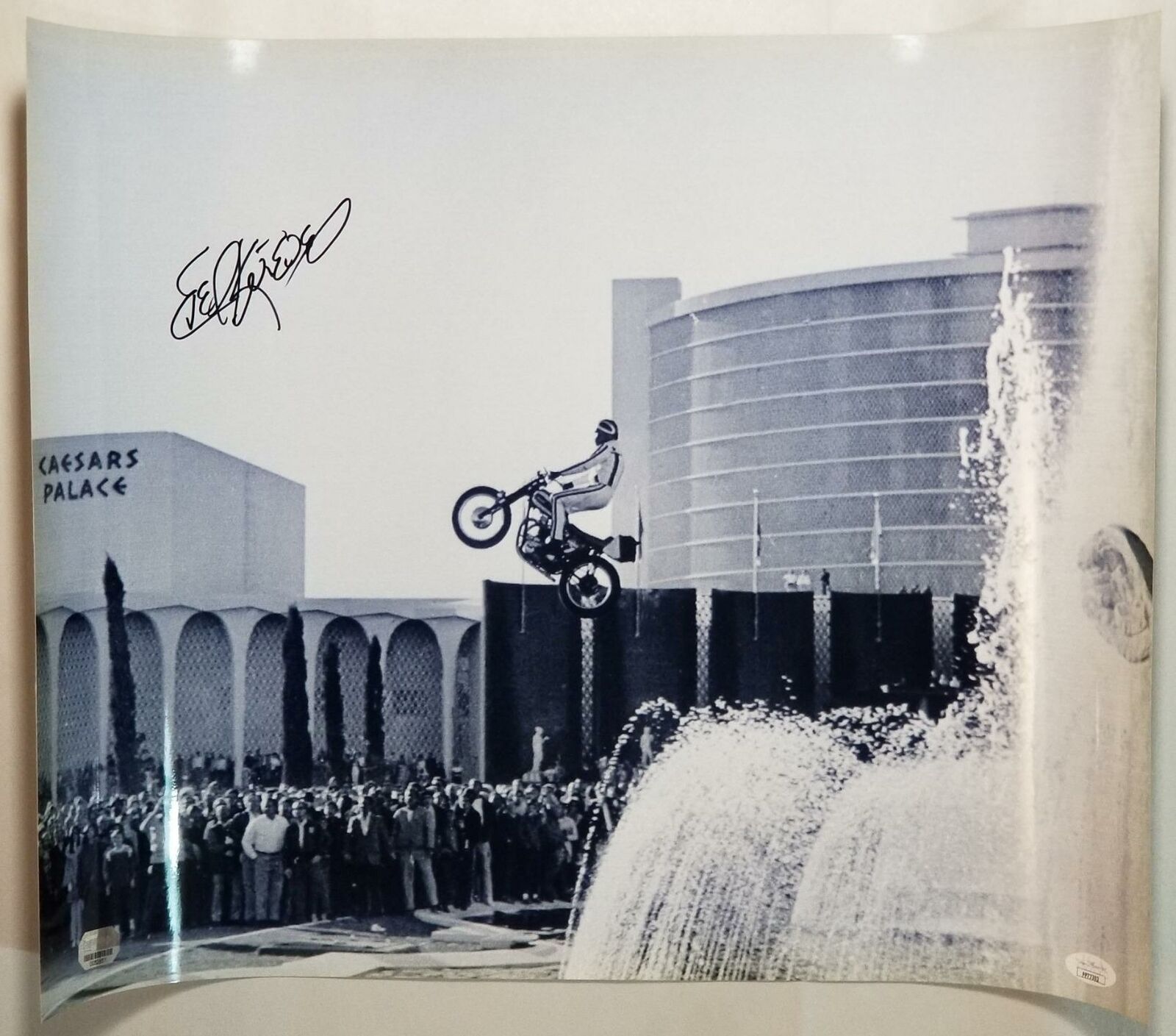 Evel Knievel Autographed Signed Caesars Las Vegas Jump 16x20 Photo Poster painting JSA COA
