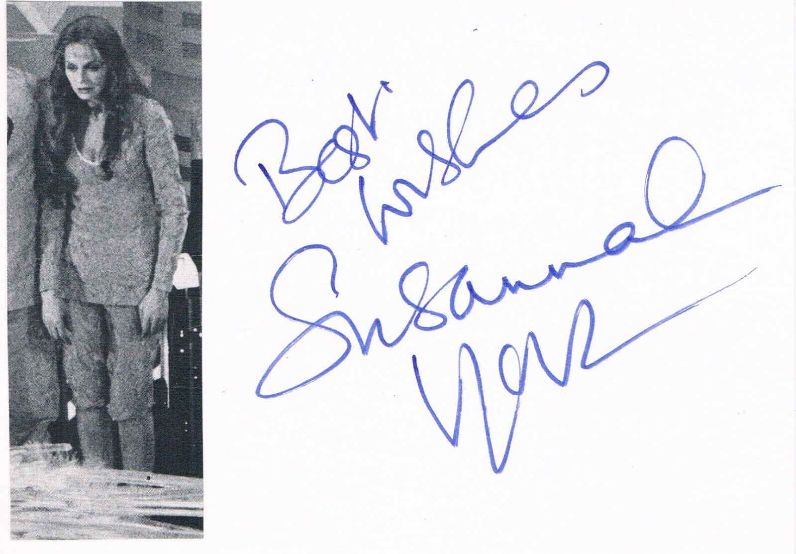 Susannah York 1939-2011 genuine autograph signed card 4x6