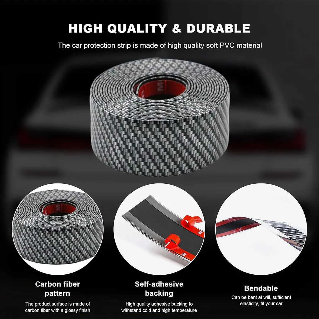 Car door anti-collision and anti-scratch cover sticker, waterproof carbon fiber door sill protection tape