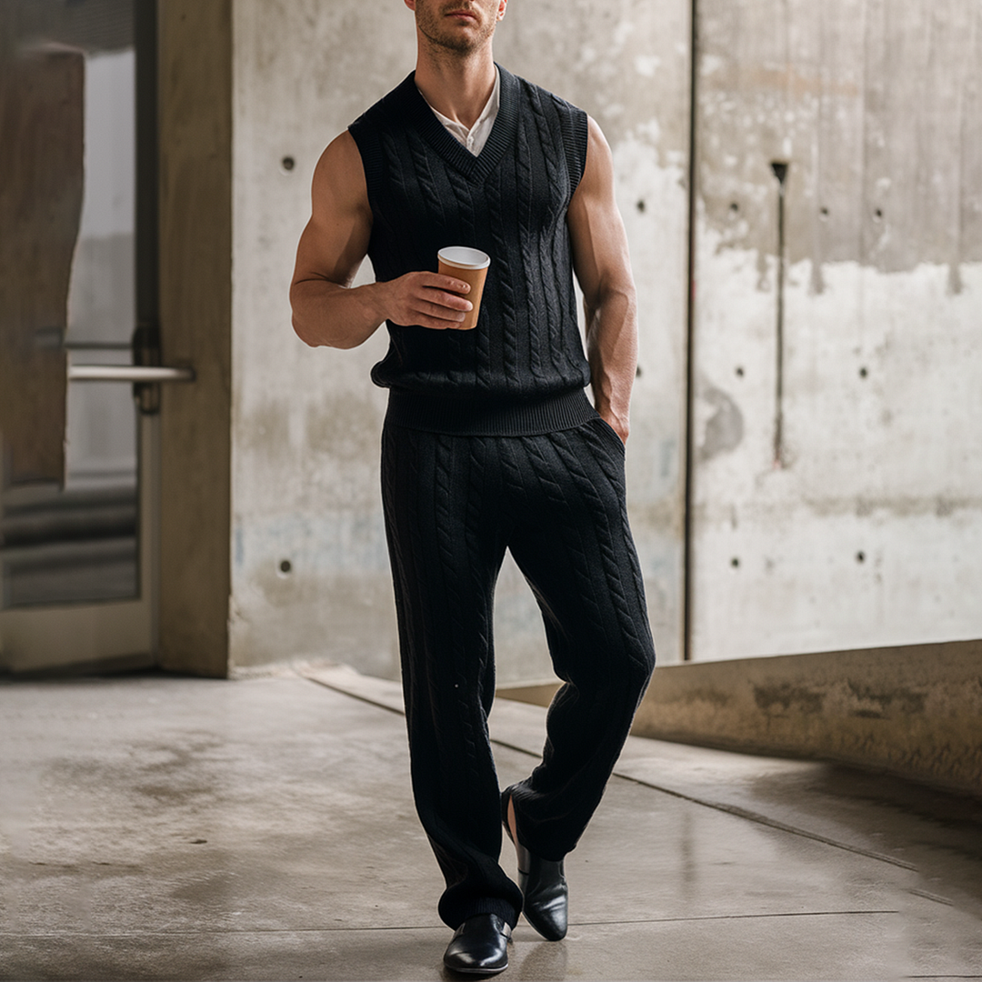 Men's Street Basic Knitted Suit-inspireuse