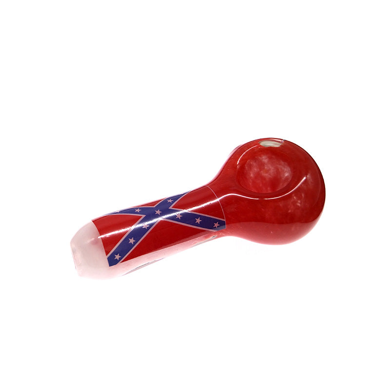 Cheap Price Fumed Glass Flag Spoon Pipe for  Tobacco Smoking