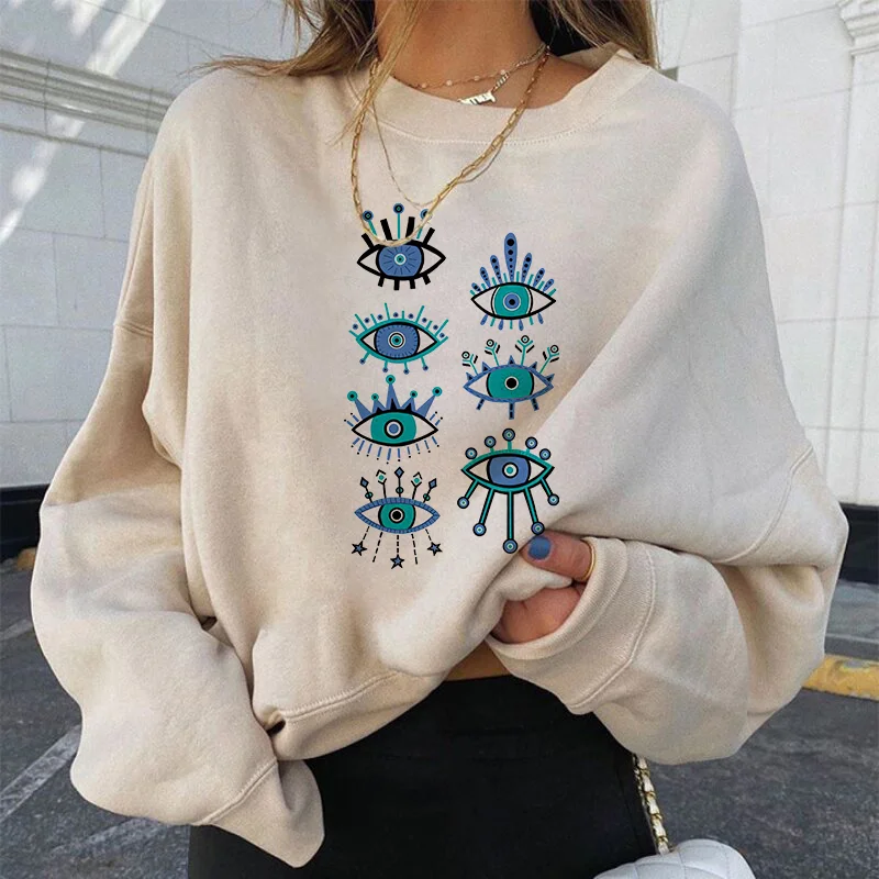   Mysterious Eyes Print Women's Casual Sweatshirt Designer - Neojana