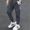 Kid Boys Casual Sports Long Thin Pants Teenage Cargo Pants