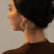 Bohemia Shiny Geometric Rhinestone Big Hoop Earrings for Women Gold Color Statement Large Circle Earring Exquisite Jewelry Gifts