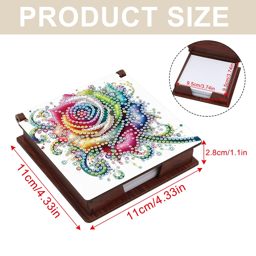Wood Shining Rose Diamond Painting Memo Pad Holder Mosaic Kit for Home Office