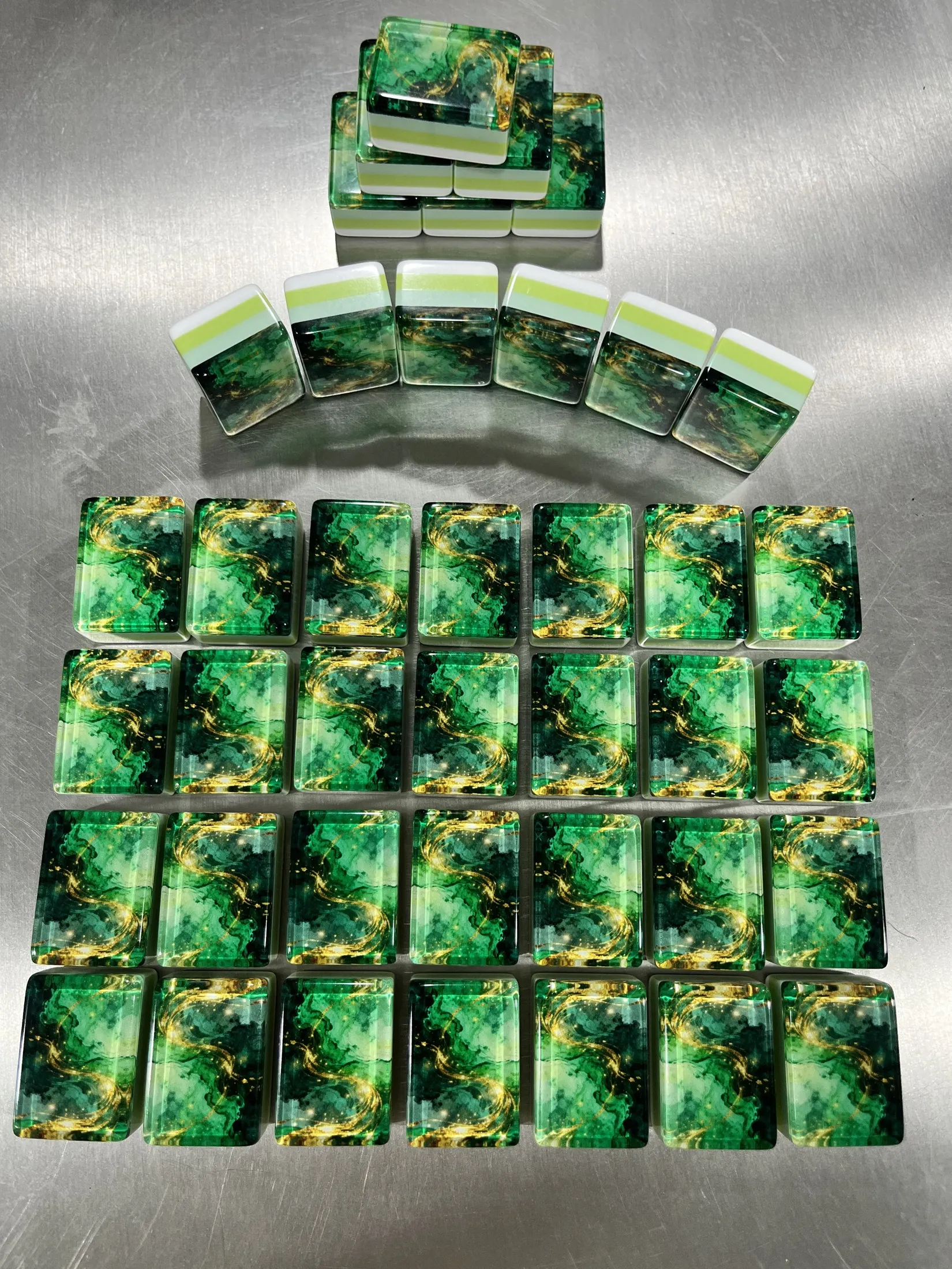 Authentic face-and-back rows demonstrating the finished set.