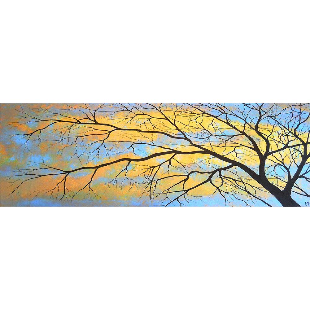 

80*30CM - Round Drill Diamond Painting - Tree, 501 Original