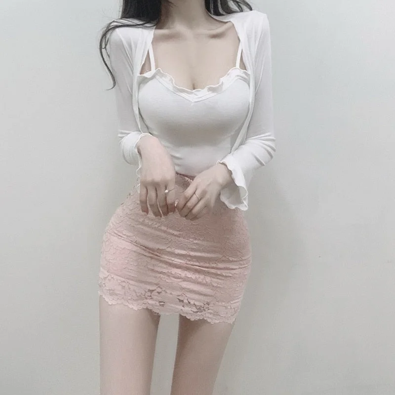 Sexy V-neck sling vest fungus short section sling top Slim sleeveless strapless casual sports vest female