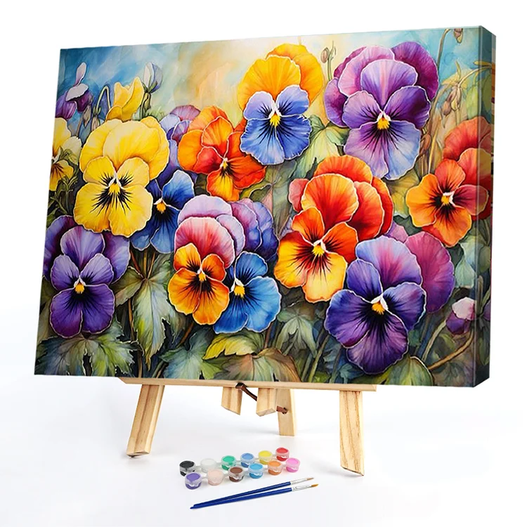 Oil Paint By Numbers -  Pansy  50*40CM