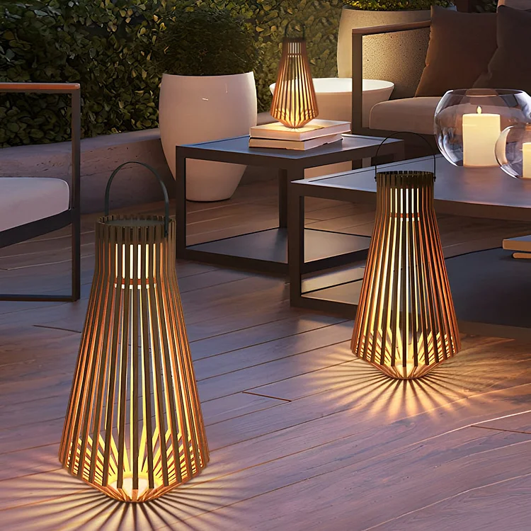 Adjustable Portable Wood LED Waterproof Modern Solar Garden Lights - Appledas