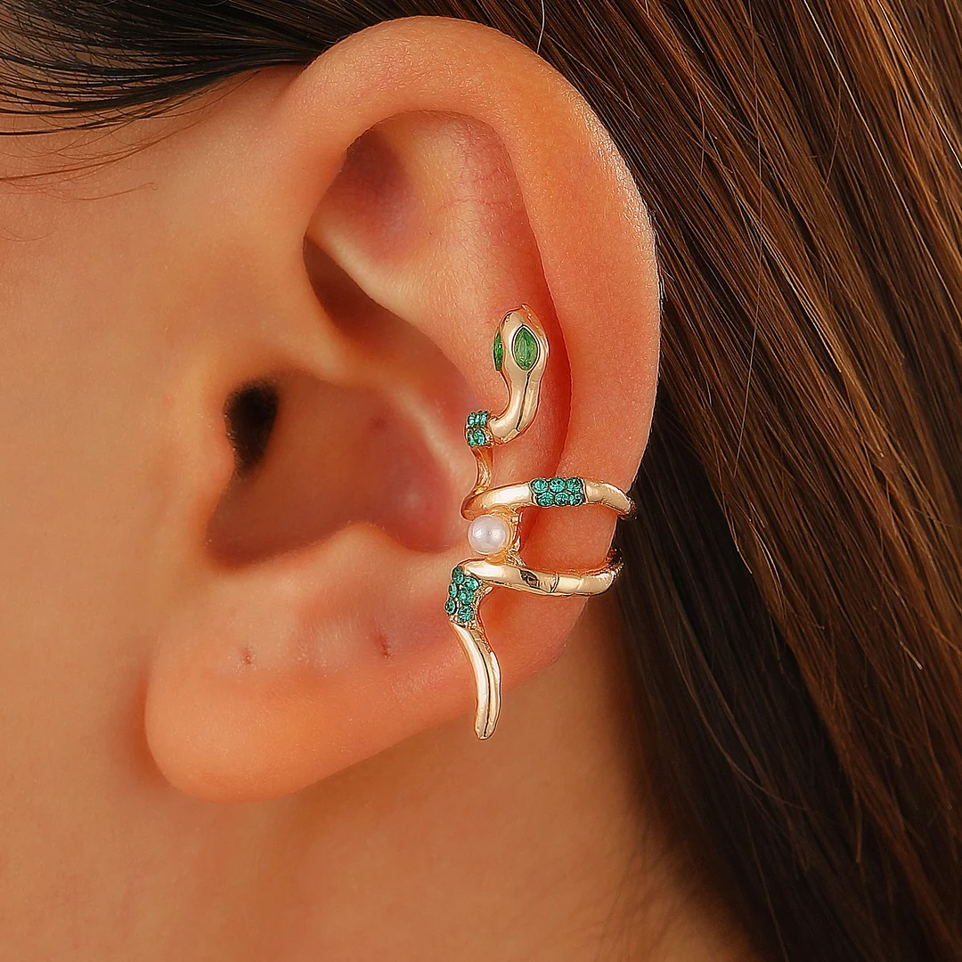 Copper and Gold Plated Snake Zirconia Earrings