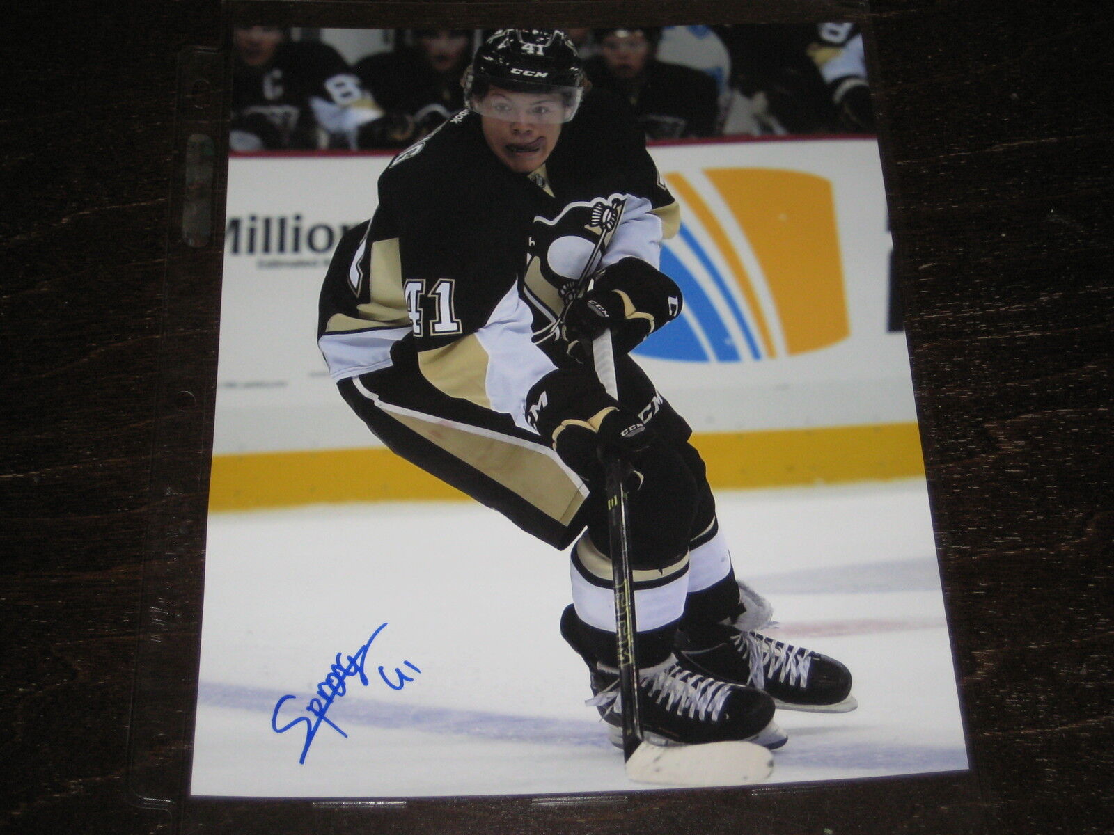 DANIEL SPRONG autographed PITTSBURGH PENGUINS 8X10 Photo Poster painting #3 L@@K