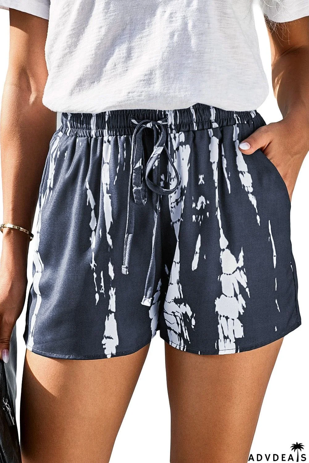 Tie Dye Drawstring Casual Shorts