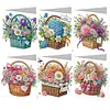6pcs Mothers Day Bouquet Diamond Art Cards DIY Diamond Painting Gift Card