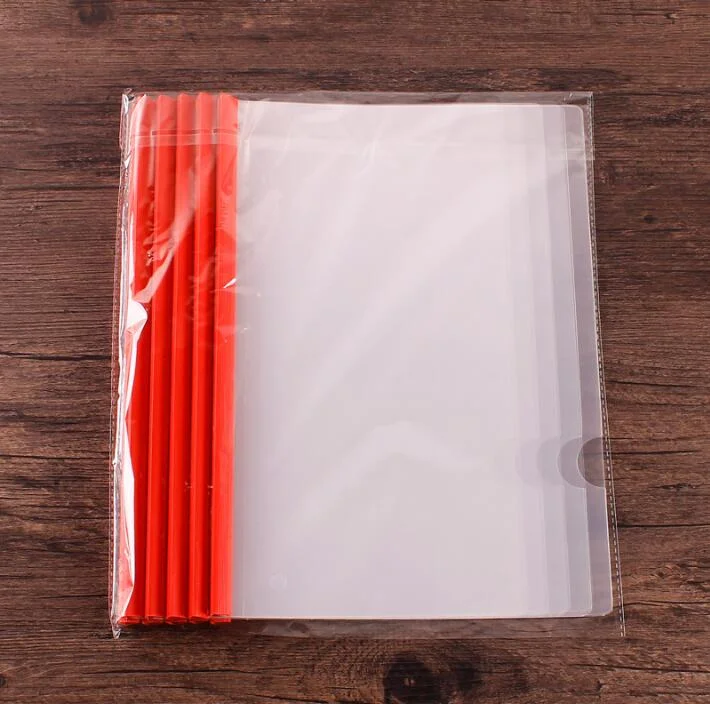 10Pcs Folder Transparent A4 Rod Clamp Lnsert Planner Tie Clips Organizer Escolar Papelaria Material Escolar