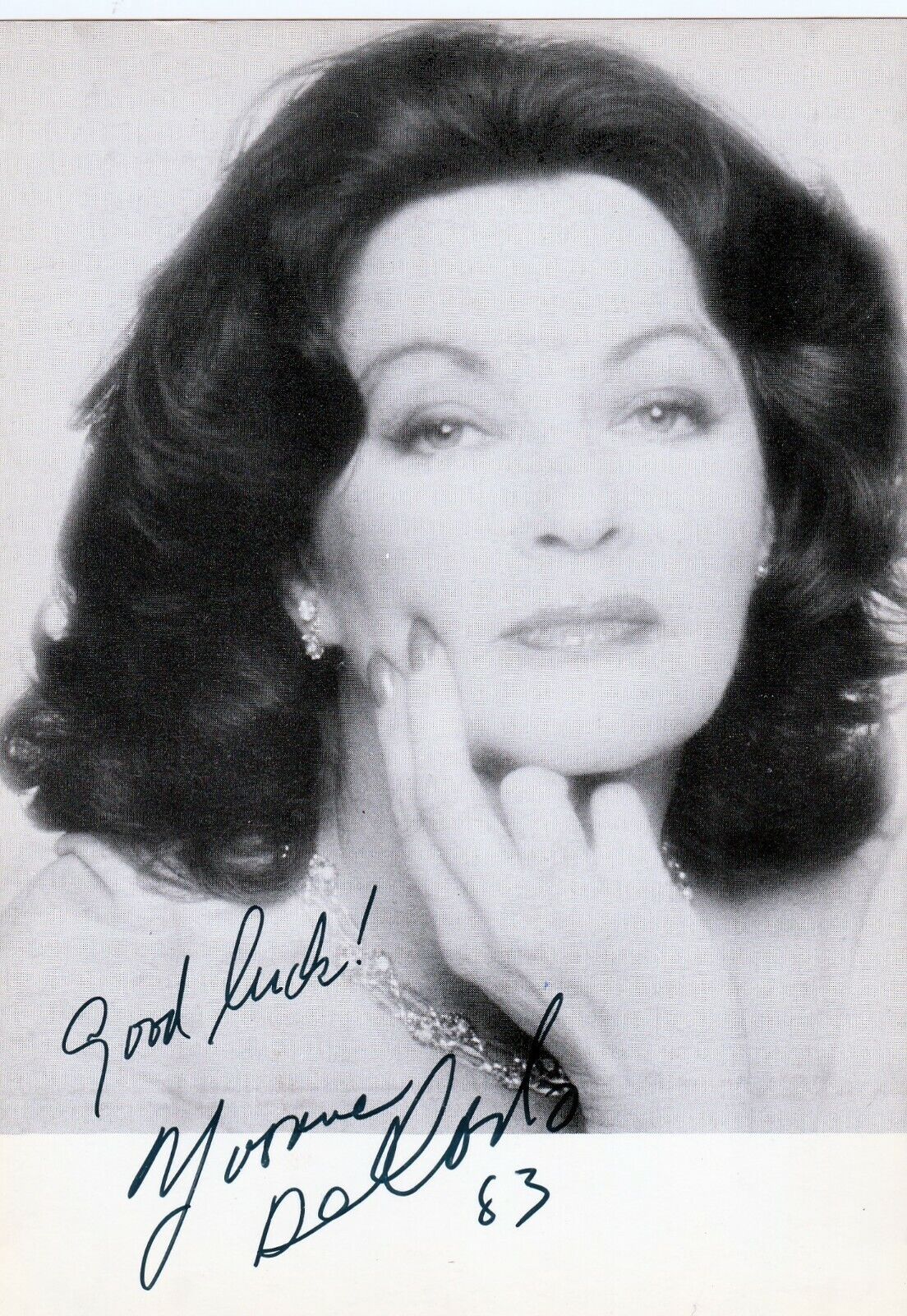 YVONNE de CARLO ?@84 ( LILY MUNSTER ) ink SIGNED 5x7 Pic in 1983