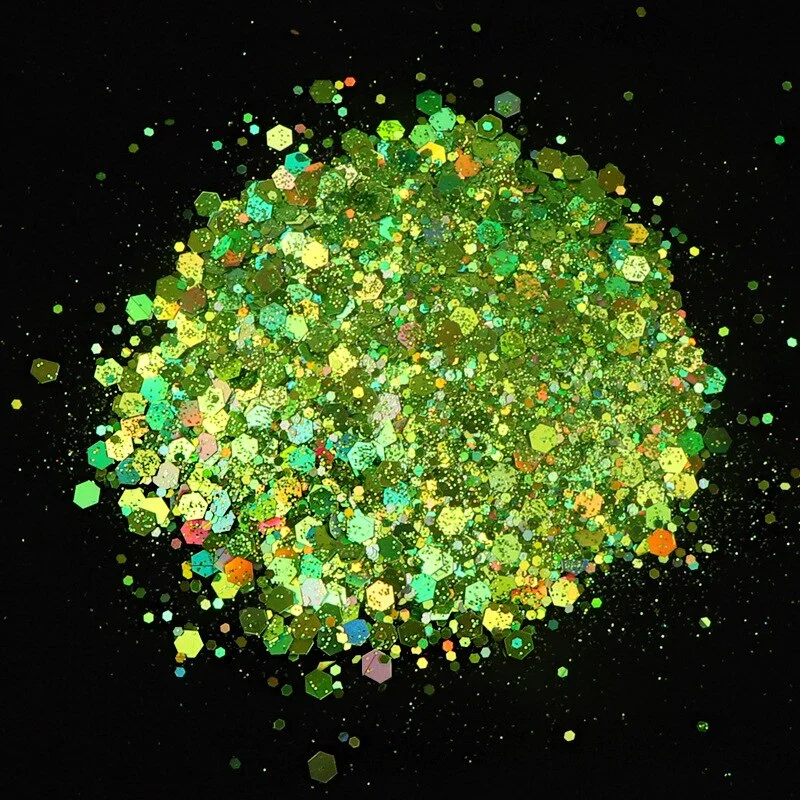 50G Big Bag Nail Sequins Big Hexagon Hybrid Laser Nail Sequin Glitter Nail DIY Decoration Nail Salon Supplies Tools