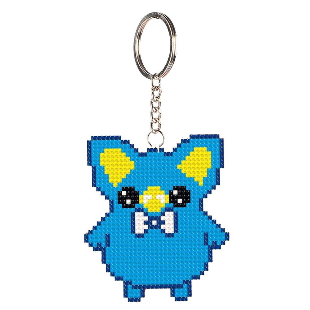 

Cartoon Pig - Bead Embroidery - Keychain, 501 Original