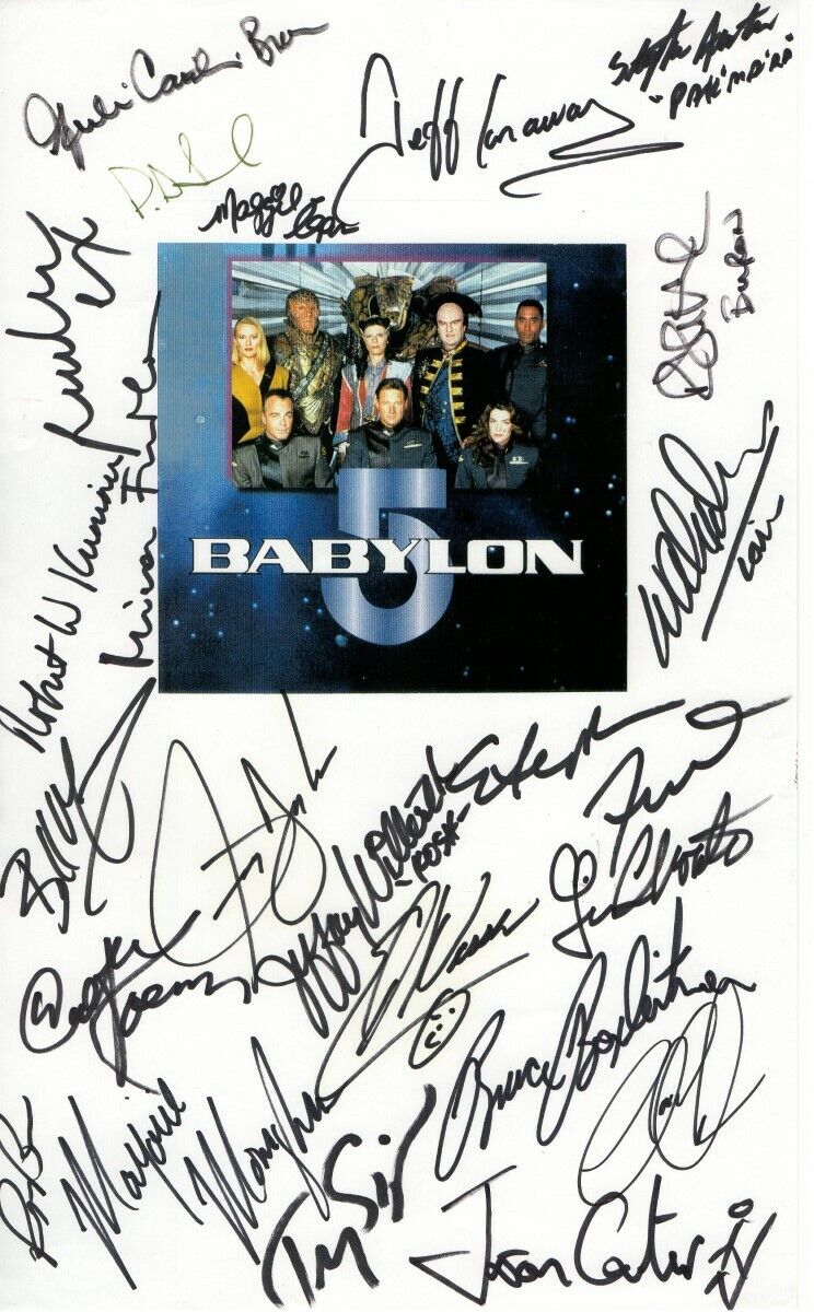 Babylon 5 Cast Signed Autographed 8.5X14 Paper Photo Poster painting 23 Total Sigs JSA BB94424