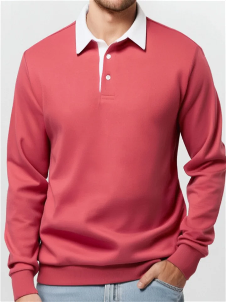 Long Sleeve New Fall Long-sleeved Polo Shirt Sweater Men's Casual Versatile