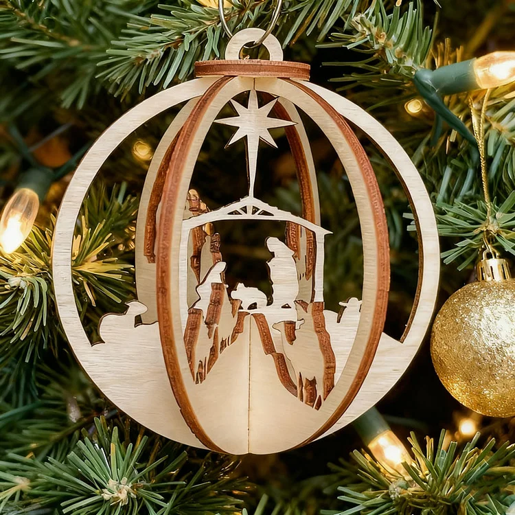 Assemble Nativity Scene Wood Ornament