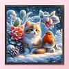 Cat And Birds-11CT Stamped Cross Stitch 40*40cm/15.75*15.75in