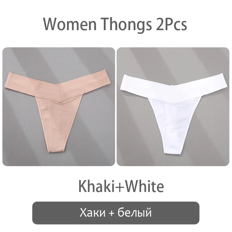 FINETOO S-2XL Women Thongs Sexy V Waist G-String Panties Plus Size T-back Underpants Ladies Thongs Underwear Female Lingerie New