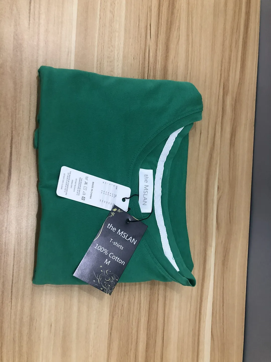 the MSLAN 100% Cotton Round Neck Short Sleeve Unisex T-Shirts -Green