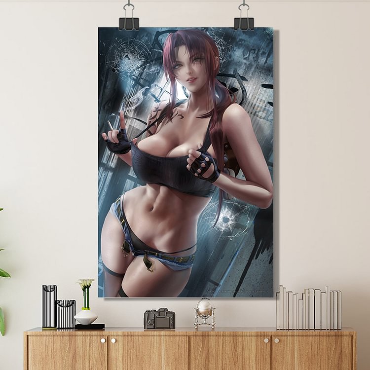  Black Lagoon - Rebecca Lee (Revy)/Custom Poster/Canvas/Scroll Painting/Magnetic Painting