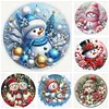 Snowman Full 18CT 2 Strands DIY Stamped Cross Stitch Kits for Beginners Adults Home Wall Decor Cross Stitch Art and Crafts Kits 25x25cm