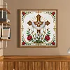 Lily Cross 11CT 3 Strand DIY Stamped Cross Stitch Kit for Adults 40x40cm