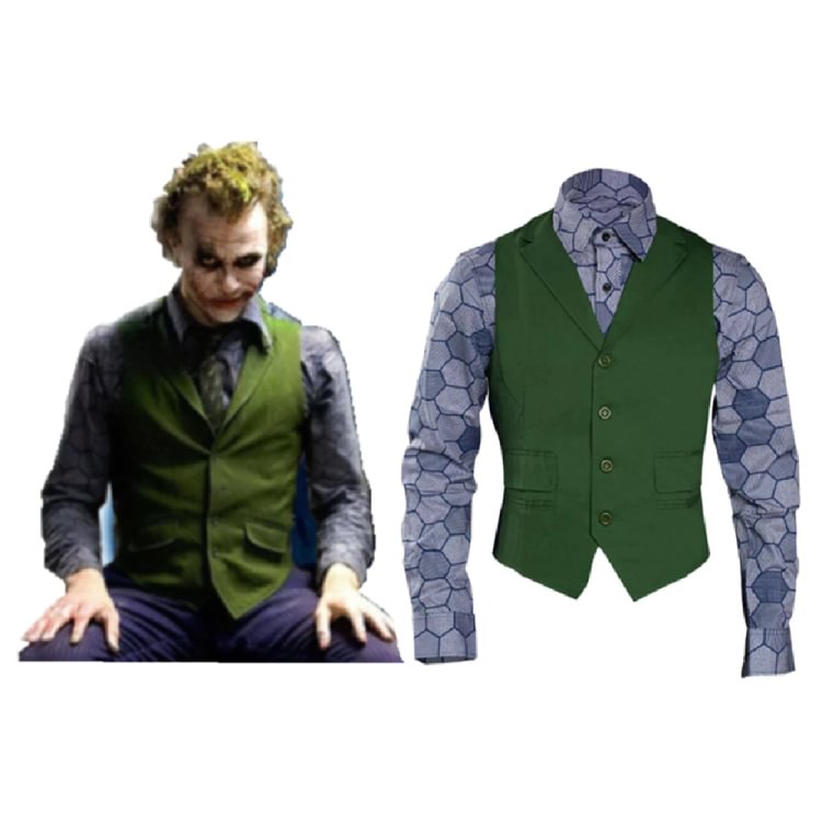 Dark Knight Joker Hexagon Shirt + Vest costume Tailor Made Halloween Carnival Suit