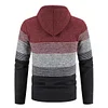 💥2025 New Arrivals!Men's Sweater Striped Contrast Color Knitted Sweater Cardigan Jacket Hoodie Sports Casual Hiking Jacket Zipper Sportswear Autumn And Winter Plus Velvet Thick Warm
