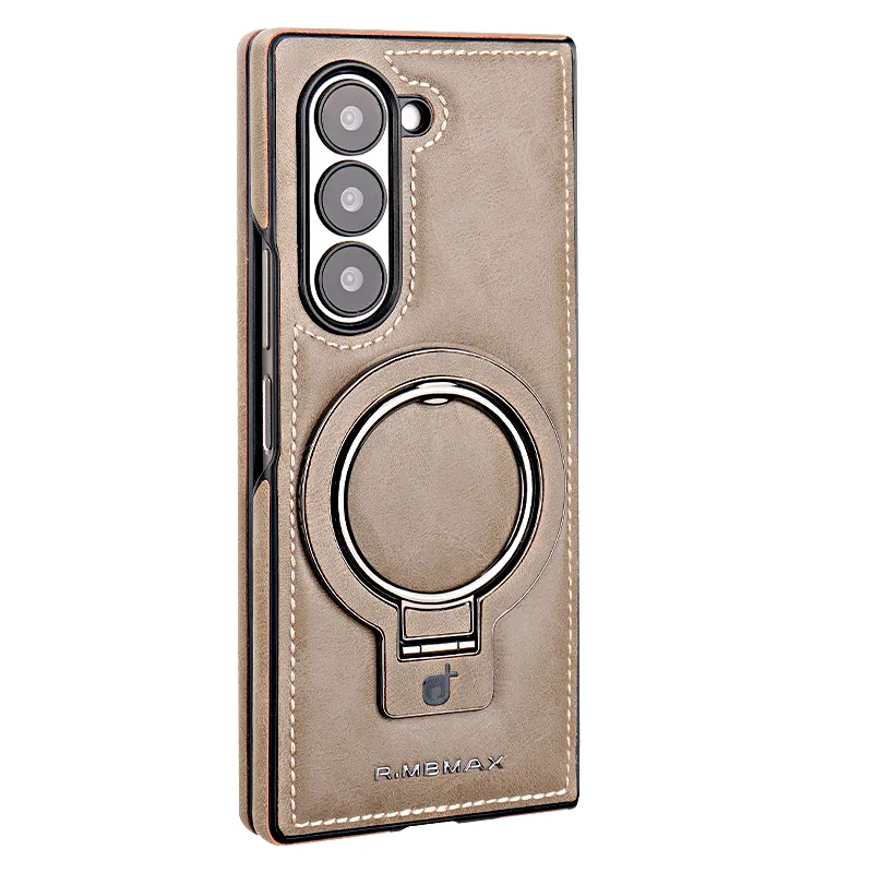 New Arrival - Luxury Leather Invisible MagSafe Stand Protective Shell for Samsung Z Fold6/5/4/3
