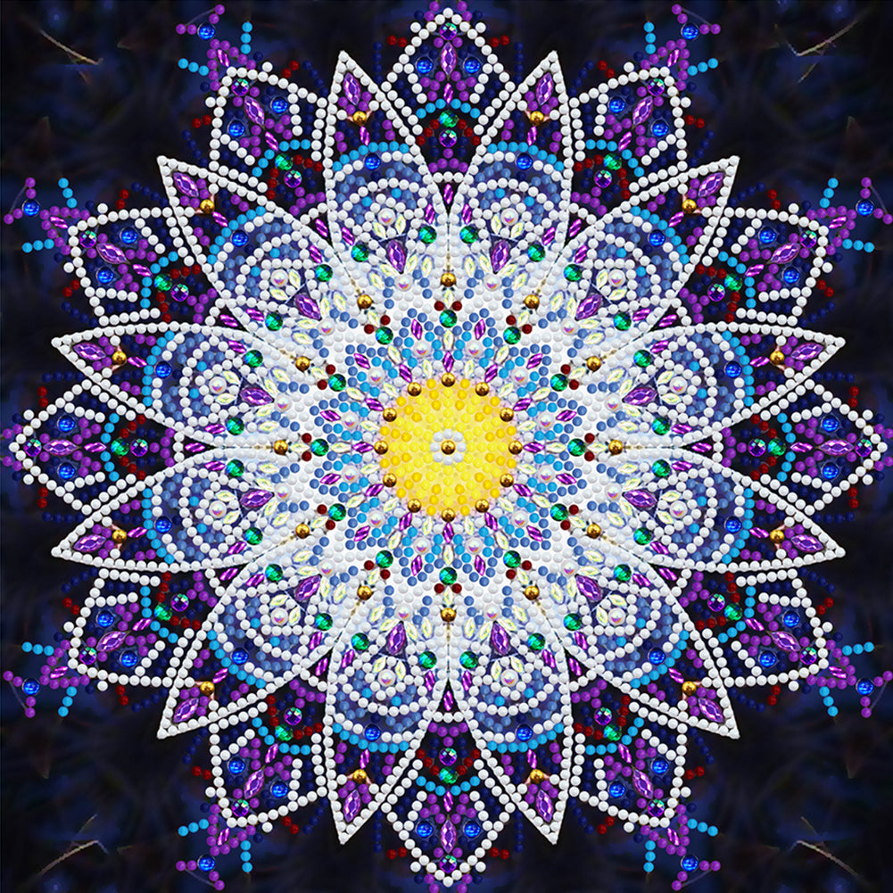 Mandala Luminous 30x30CM(Canvas) partial special shaped drill diamond painting gbfke