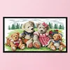 Little Bear Family - 2 strands 14CT Stamped Cross Stitch  52*31cm(Brand)