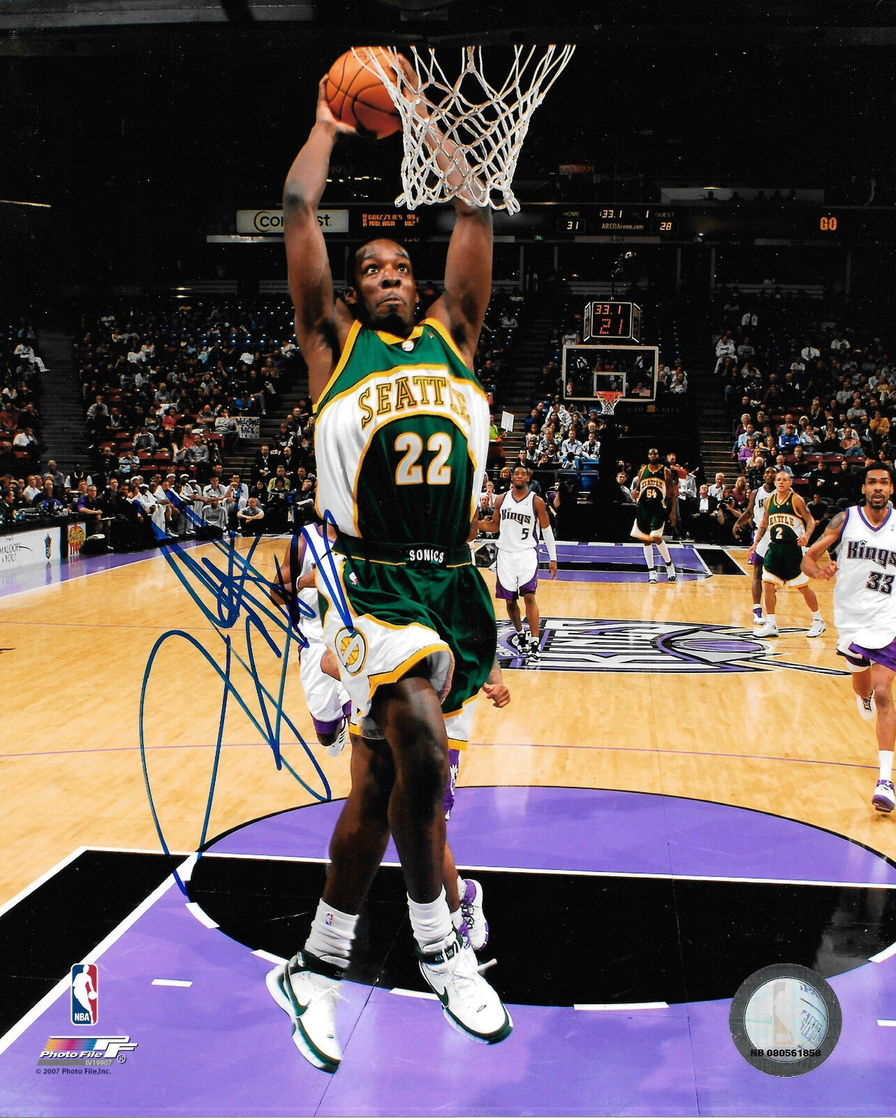 GFA Seattle Supersonics * JEFF GREEN * Signed 8x10 Photo Poster painting RW1 COA