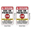 2PCS No Trespassing Dog On Permises Stop Keep Gate Shut Do Not Enter Without Permission Or Owner Persent - Metal Tin Signs Set(12*16Inch) - Animal